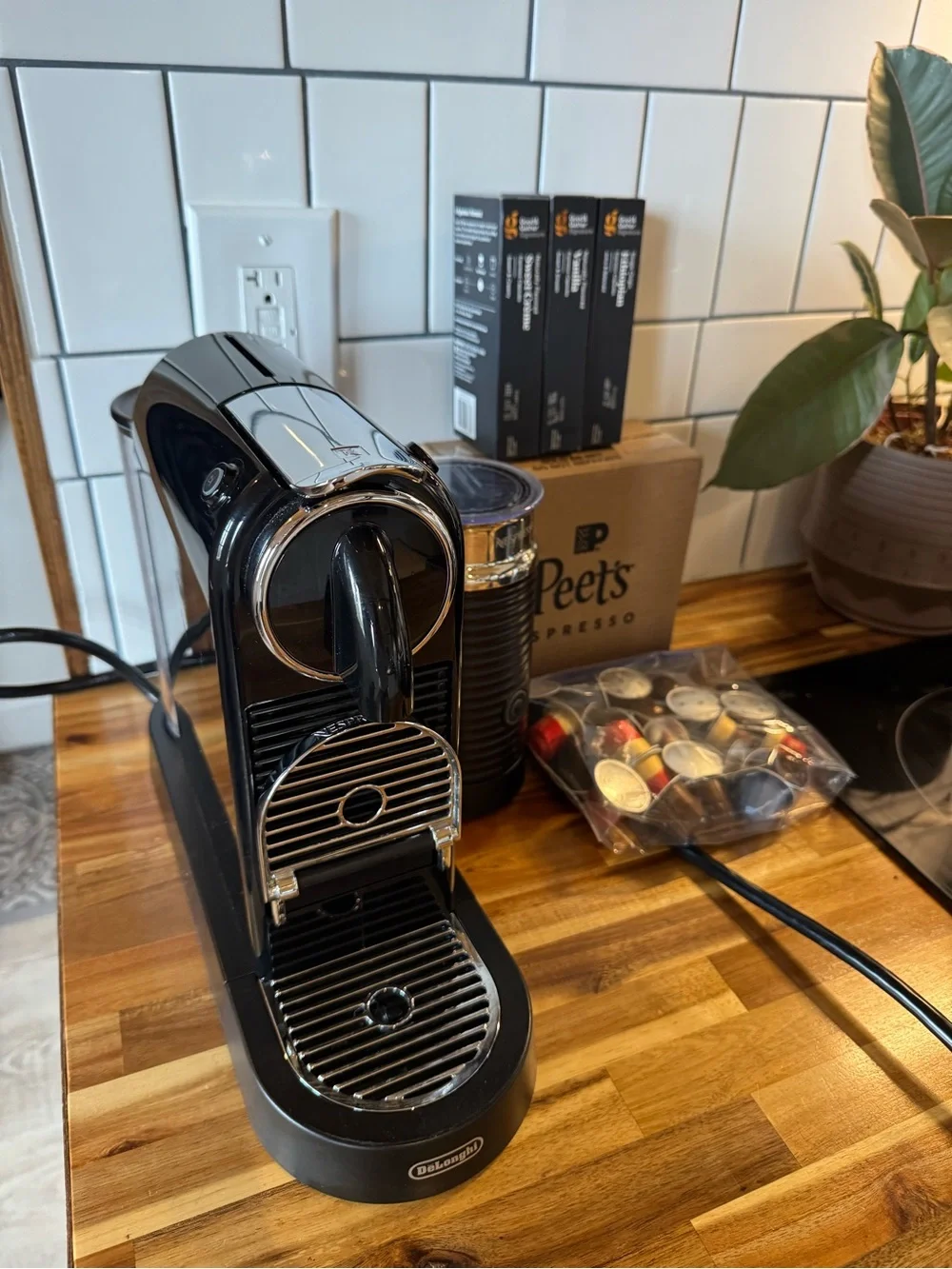Nespresso Citiz Espresso Machine with Milk Frother and Assorted Pods